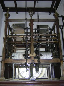 Vista general de la maquinaria del reloj